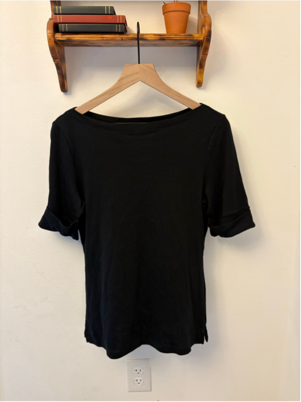 Ralph Lauren NWT Classic Black Boat-Neck Top